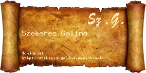 Szekeres Galina névjegykártya